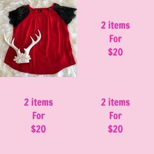 3/$30 Torrid Womens Red Black Nylon Lace Cap Sleeve Flowy Blouse Top Size Large